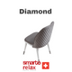Smarto Relax Diamond 2’li Sandalye Seti — Beyaz Ayaklı, Gri Kumaş