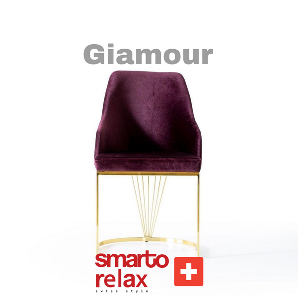 Smarto Relax Glamour 2’li Sandalye Seti — Metal Ayaklı, Mor Kumaş – Default Title