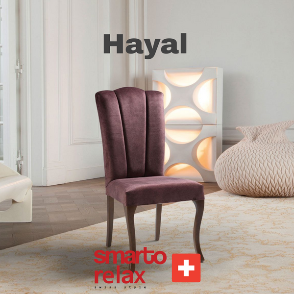 Smarto Relax Hayal 2’li Sandalye Seti — Ahşap Ayaklı, Mor Kumaş – Default Title