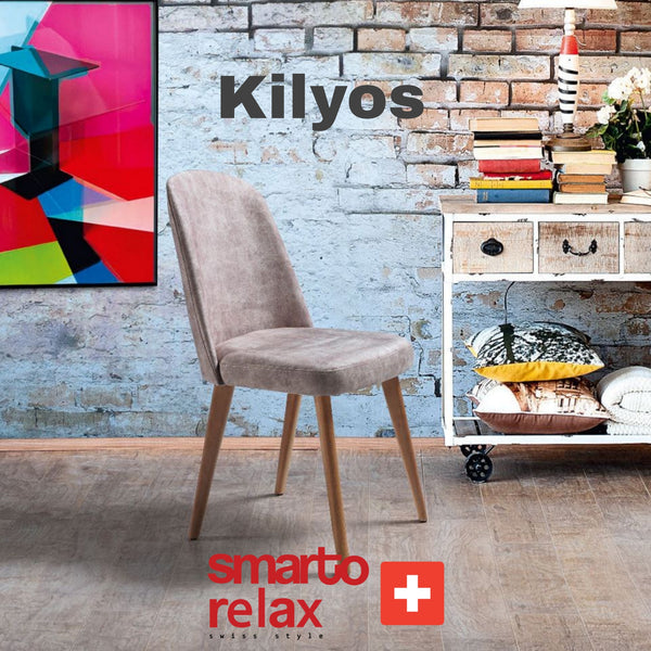 Smarto Relax Kilyos 2’li Sandalye Seti — Ahşap Ayaklı, Mor Kumaş – Default Title