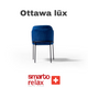 Smarto Relax Ottawa Lüx 2’li Sandalye Seti — Metal Ayaklı, Mavi Kumaş