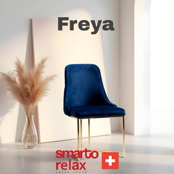Smarto Relax Freya 2’li Sandalye Seti — Metal Ayaklı, Mavi Kumaş – Default Title