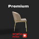 Smarto Relax Premium 2’li Sandalye Seti — Metal Ayaklı, Krem Kumaş