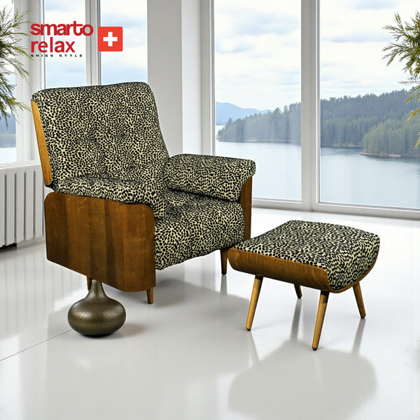 Smarto Relax TV Koltuğu Napoli Sabit Ergonomik Kadife/Şönil Beyaz Siyah Dekoratif Baba Koltuğu – Default Title