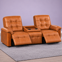 Smarto Relax Berlin 3’lü Orta Konsollu Bardaklıklı Yatar Ayak Uzatmalı Ergonomik Deri Sinema TV Koltuğu