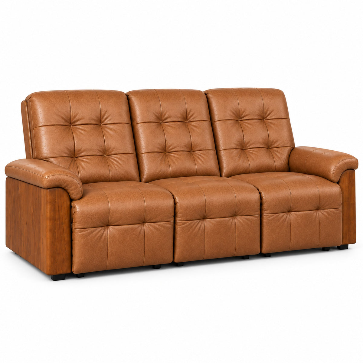 Smarto Relax Berlin 3’lü Orta Konsollu Bardaklıklı Yatar Ayak Uzatmalı Ergonomik Deri Sinema TV Koltuğu