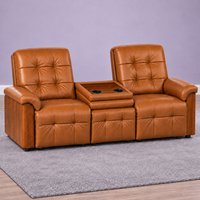 Smarto Relax Berlin 3’lü Orta Konsollu Bardaklıklı Yatar Ayak Uzatmalı Ergonomik Deri Sinema TV Koltuğu