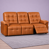 Smarto Relax Berlin 3’lü Orta Konsollu Bardaklıklı Yatar Ayak Uzatmalı Ergonomik Deri Sinema TV Koltuğu