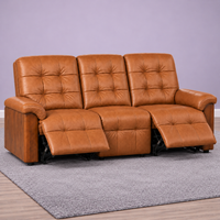 Smarto Relax Berlin 3’lü Orta Konsollu Bardaklıklı Yatar Ayak Uzatmalı Ergonomik Deri Sinema TV Koltuğu
