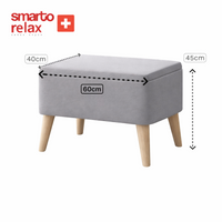 Sandıklı Babyface Puf | Ahşap Ayaklı Depolama Pufu (60x40x45) – Smarto Relax