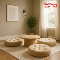 Smarto Relax Babyface Kumaş Sırtlıklı Yer Minderi 80×20 cm | Kapitoneli Zemin Oturma Minderi