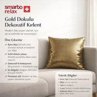 Smarto Relax Antibakteriyel Desenli Dekoratif Dolgulu  Kırlent 45x45 cm
