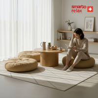 Smarto Relax Babyface Kumaş Sırtlıklı Yer Minderi 80×20 cm | Kapitoneli Zemin Oturma Minderi