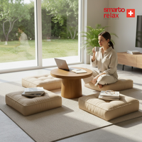 Smarto Relax Babyface Kumaş Kare Yer Minderi 80×80×20cm | Kapitoneli Zemin Oturma Minderi