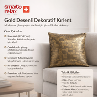 Smarto Relax Antibakteriyel Desenli Dekoratif Dolgulu  Kırlent 45x45 cm