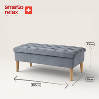 Smarto Relax Puf Brienz Ayaklı Dikdörtgen Kapitoneli Dekoratif 100x50x45 cm