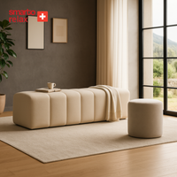Smarto Relax Düz Puf Babyface 100x40x45 cm | Swiss Style Dekoratif Bank