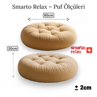 Smarto Relax Babyface Kumaş Sırtlıklı Yer Minderi 80×20 cm | Kapitoneli Zemin Oturma Minderi