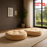 Smarto Relax Babyface Kumaş Sırtlıklı Yer Minderi 80×20 cm | Kapitoneli Zemin Oturma Minderi