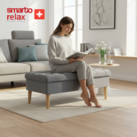 Smarto Relax Puf Brienz Ayaklı Dikdörtgen Kapitoneli Dekoratif 100x50x45 cm