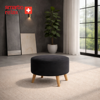 Smarto Relax Ayaklı Yuvarlak Puf – Babyface Kumaş (Çap 45 cm × Yükseklik 40 cm)
