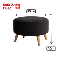 Smarto Relax Ayaklı Yuvarlak Puf – Babyface Kumaş (Çap 45 cm × Yükseklik 40 cm)