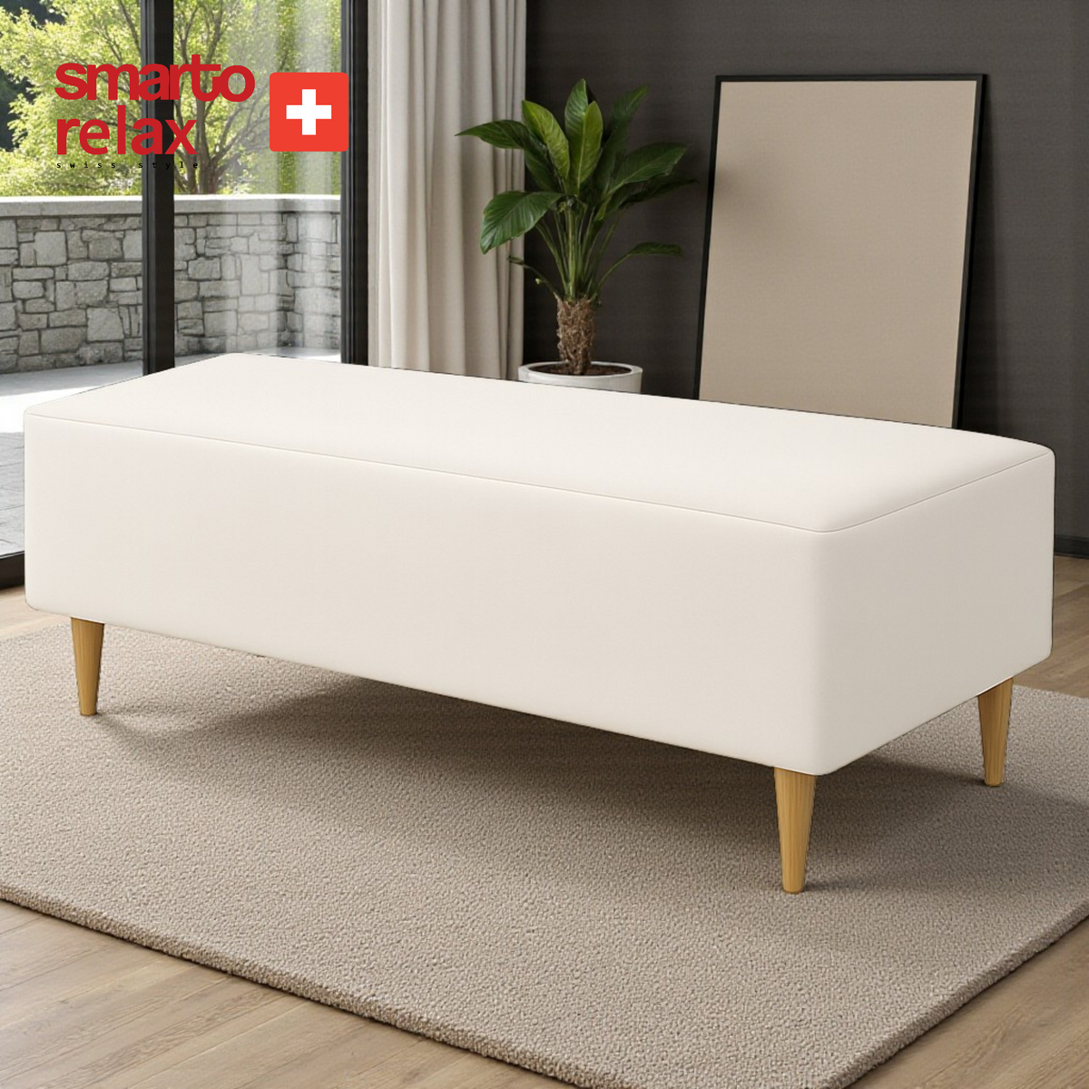 Smarto Relax Babyface Ayaklı Puf (100 × 40 × 45 cm) – Düz Tasarım