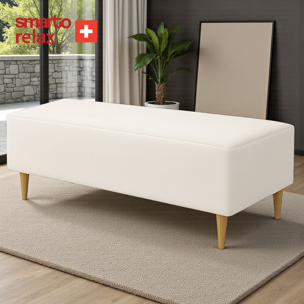 “Smarto Relax babyface kumaşlı ayaklı puf 100x40x45 cm, düz tasarım, modern bench puf”1