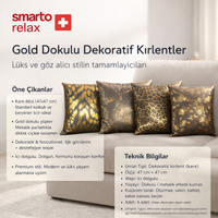 Smarto Relax 4'Lü Antibakteriyel Desenli Dekoratif Dolgulu Kırlent 45x45 cm