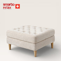 Smarto Relax Mürren Tufted Ottoman with Feet Decorative 100x100x45 cm