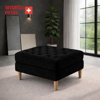 Smarto Relax Mürren Tufted Ottoman with Feet Decorative 100x100x45 cm