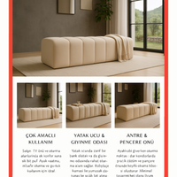 Smarto Relax Düz Puf Babyface 100x40x45 cm | Swiss Style Dekoratif Bank