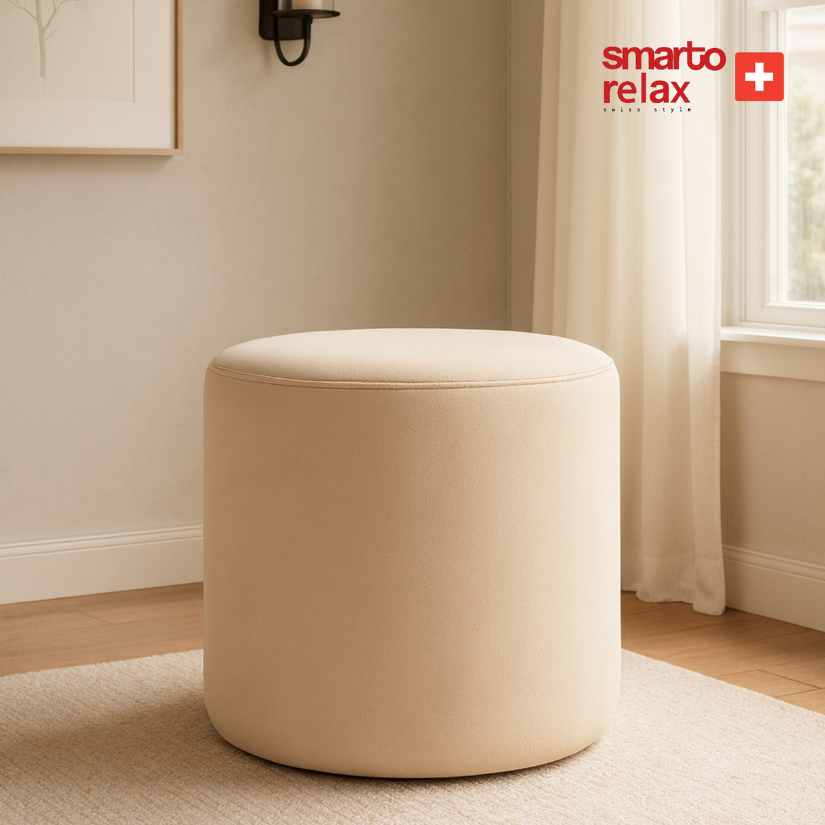 Smarto Relax Babyface Kumaş Silindir Puf 40×45 cm