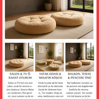Smarto Relax Babyface Kumaş Sırtlıklı Yer Minderi 80×20 cm | Kapitoneli Zemin Oturma Minderi