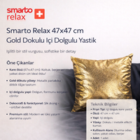 Smarto Relax Tekli Antibakteriyel Desenli Dekoratif Dolgulu  Kırlent 45x45 cm