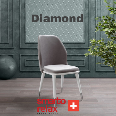 “Smarto Diamond Gray Chair – modern tasarım ve soft suede kumaş ile %20 indirimli konforlu oturma”
