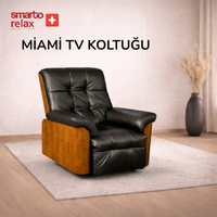 Smarto Relax TV Koltuğu Miami Elektrikli Kontrol Panelli Masaj Panel Ergonomik  Deri Dekoratif Baba Koltuğu
