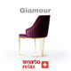 Smarto Relax Glamour 2’li Sandalye Seti — Metal Ayaklı, Mor Kumaş