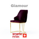 Smarto Relax Glamour 2’li Sandalye Seti — Metal Ayaklı, Mor Kumaş
