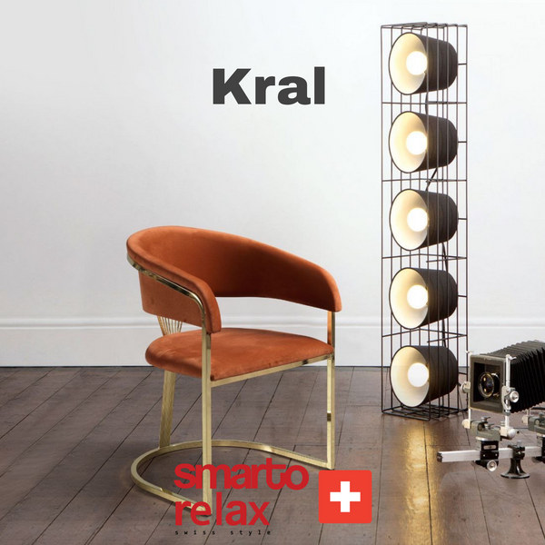 Smarto Relax Kral 2’li Sandalye Seti — Metal Ayaklı, Turuncu Kumaş – Default Title