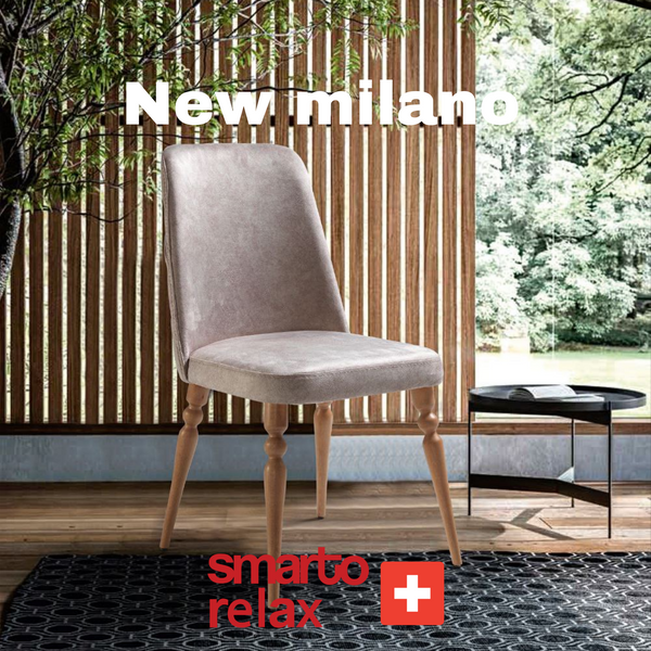 Smarto Relax Milano New 2’li Sandalye Seti — Ahşap Ayaklı, Krem Kumaş – Default Title