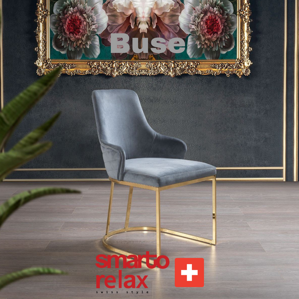 Smarto Relax Buse 2’li Sandalye Seti — Metal Ayaklı, Gri Kumaş – Default Title