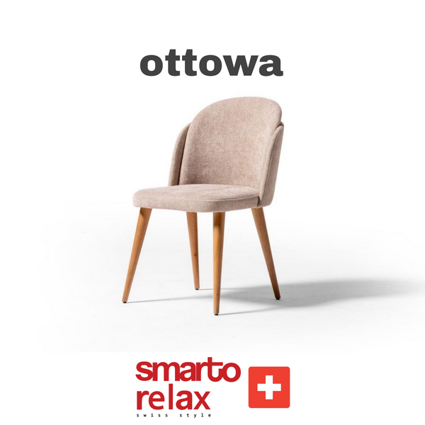 Smarto Relax Ottawa 2’li Sandalye Seti — Ahşap Ayaklı, Krem Kumaş – Default Title