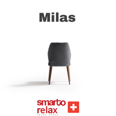 “Smarto Milas 2’li sandalye – modern tasarım ve soft suede kumaş ile %20 indirimli konforlu oturma”2