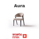 Smarto Relax Aura 2’li Sandalye — Ahşap/Siyah Ayaklı, Krem Kumaş