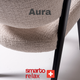 Smarto Relax Aura 2’li Sandalye — Ahşap/Siyah Ayaklı, Krem Kumaş