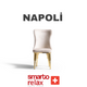 Smarto Relax Napoli 2’li Sandalye Seti — Metal Ayaklı (Altın Renk), Krem