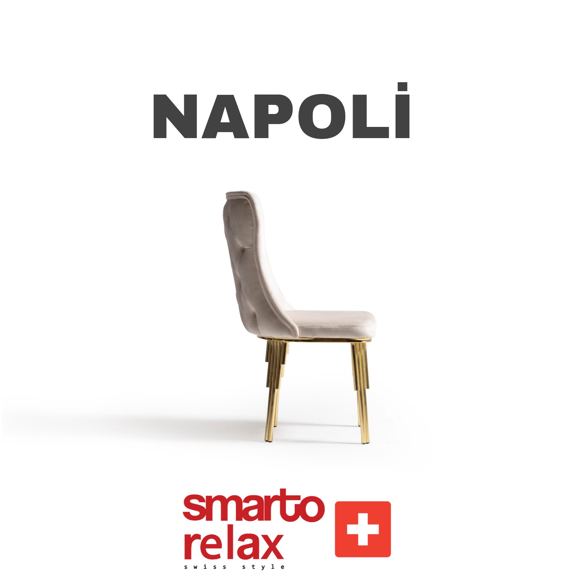 "Napoli sandalye yan görünüm – ergonomik sırt desteği ve metal/ahşap ayak seçeneği ile şık tasarım"3
