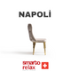Smarto Relax Napoli 2’li Sandalye Seti — Metal Ayaklı (Altın Renk), Krem