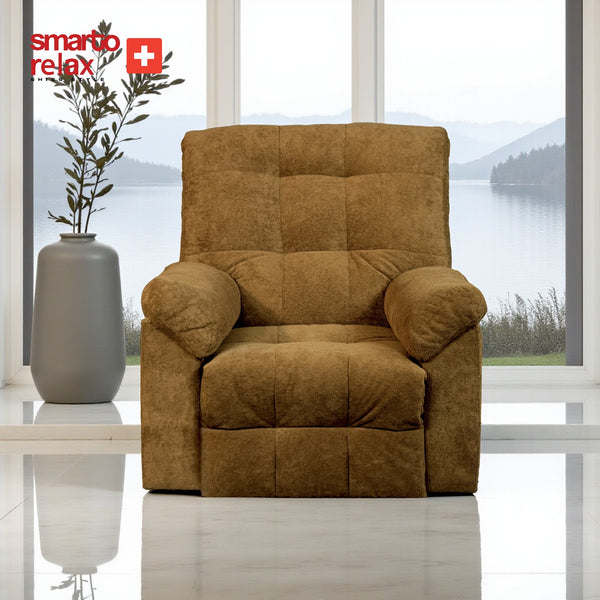 Smarto Relax TV Koltuğu Bodrum Sabit Ergonomik  Sırt Dayama Ergonomik Kadife Polyester Kahverengi Dekoratif Baba Koltuğu – Default Title